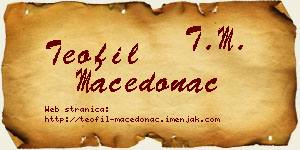 Teofil Macedonac vizit kartica